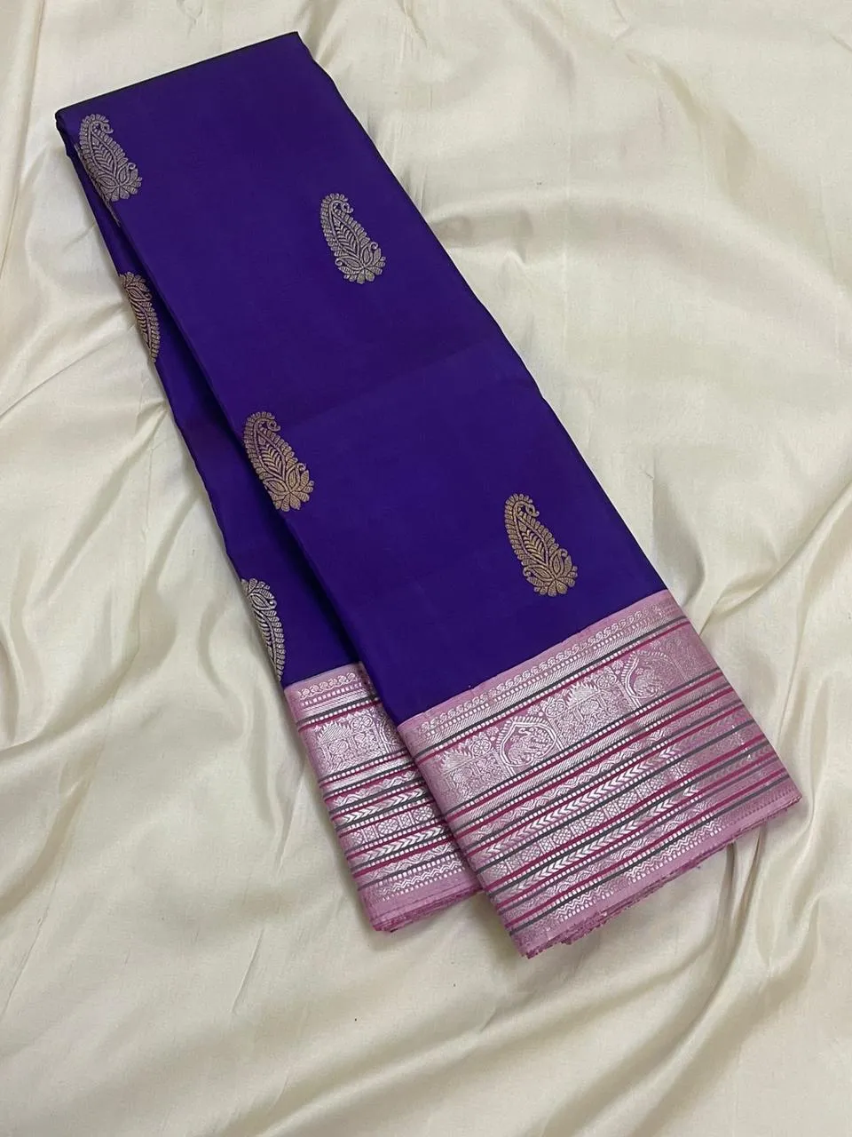 Royal Purple Butta Korvai Kanchipuram Silk Saree